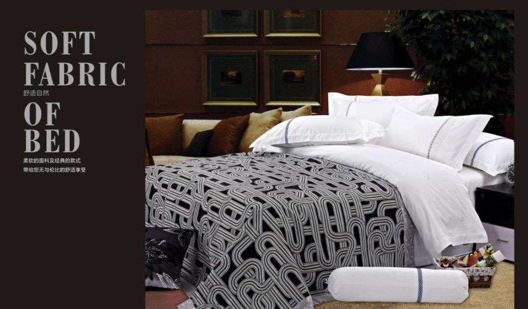 High Quality Wholesale 100% Cotton Jacquard Weave Embroidery Flat Sheet Hotel Bedding Sets