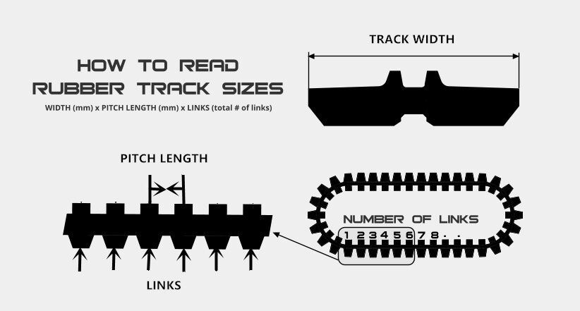 381X101.6X42 All Terrain Vehical Tractor Track Asv Rubber Tracks Crane Track for Terex Caterpillar