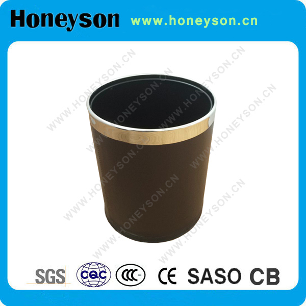 Double Layer Wastebin Outer Wrapped with PU Leather