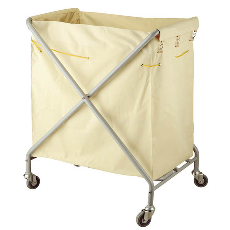 Stainless Steel Tubular Frame Hospital and Hotel Linen Trolley