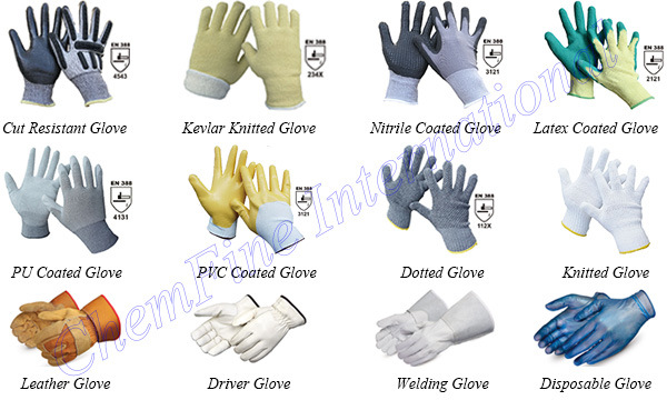 7g Natural Color Polyester/Cotton Knitted Glove with Brown Squre-Shape PVC Dots