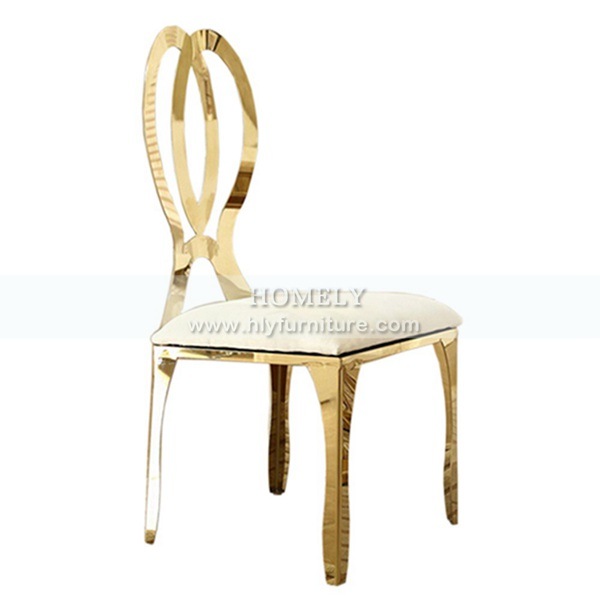 Modern New Design Leather Gold Wedding Stainless Steel Dining Chair