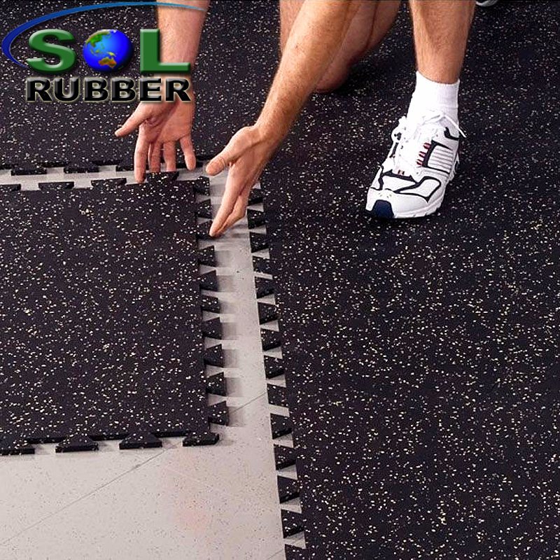 1mx1m Interlock Commercial Gym Rubber Floor Mat