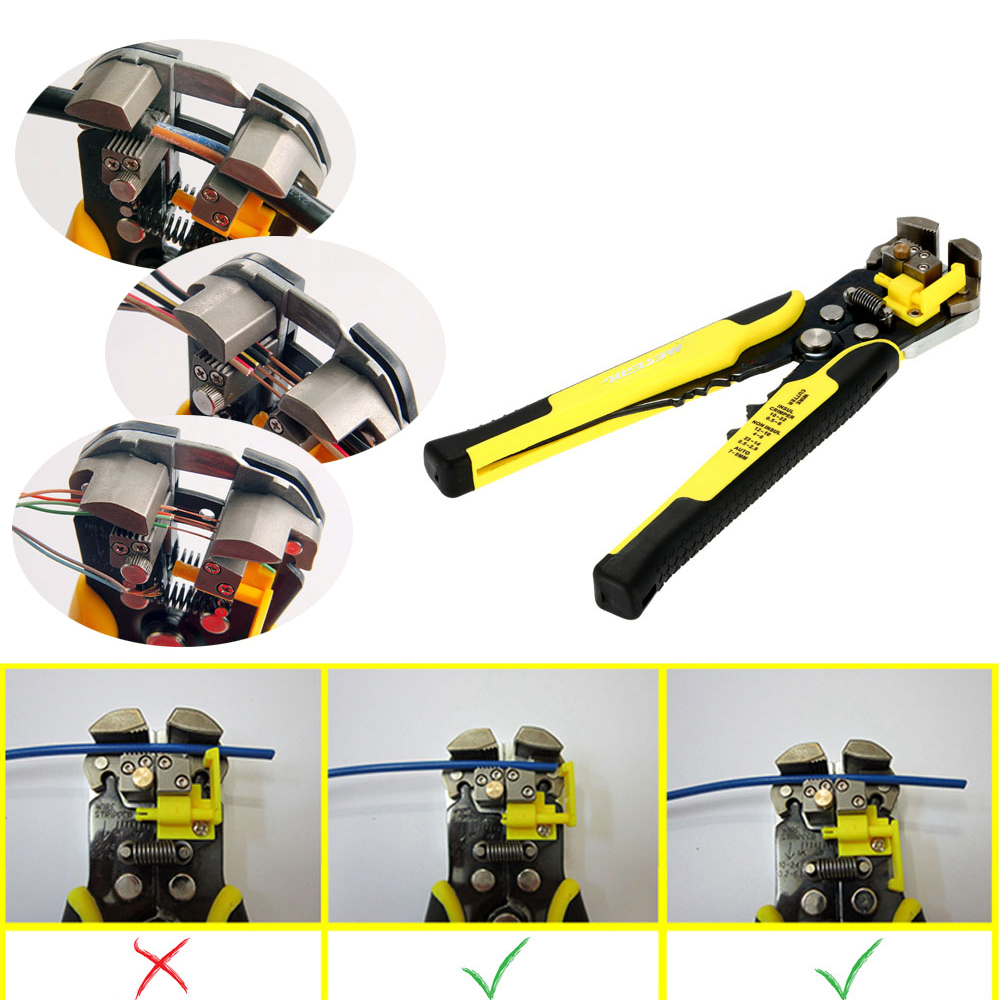 Cable Wire Stripper Automatic Crimping Tool Peeling Pliers Adjustable Terminal Cutter Wire Multitool Crimper