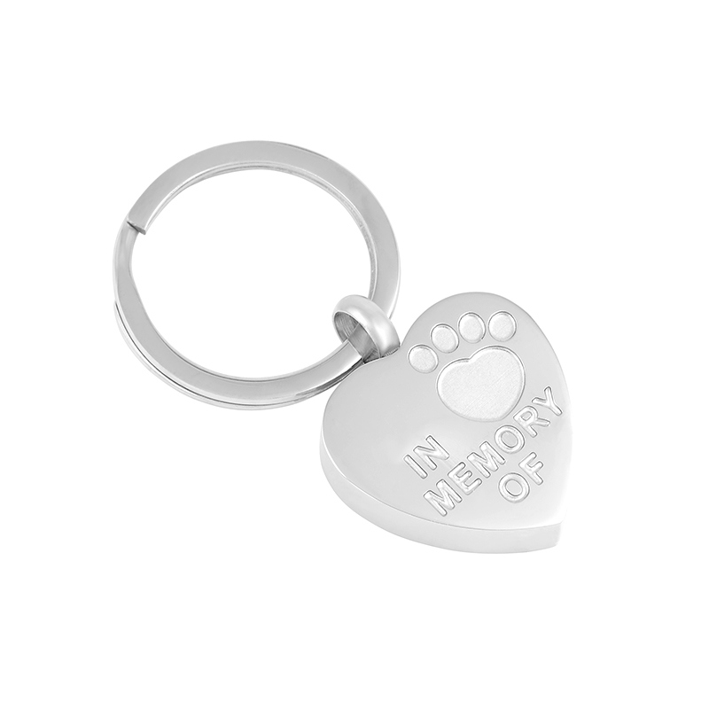 in Memory of Heart Shape Stainless Steel Pet Urn Keychain