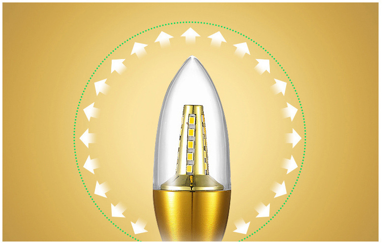 LED Bulbs Lamps Future LED Candle Light Candle Bulb with Gold Aluminum Housing LED Lamps LED Light