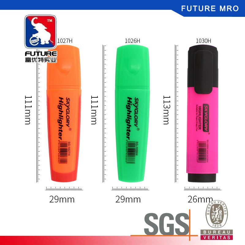 Good Quality Flat Jumbo Highlighter 5mm with Clip