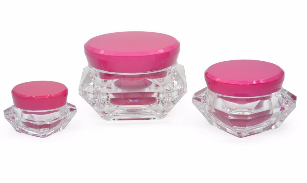 5g, 15g Diamond Shape Acrylic Cream Jar for Cosmetic Packaging