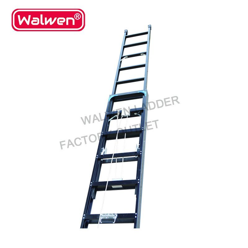 Black Color Aluminum Agility Training Telescopic Fire Escape Rope Ladder