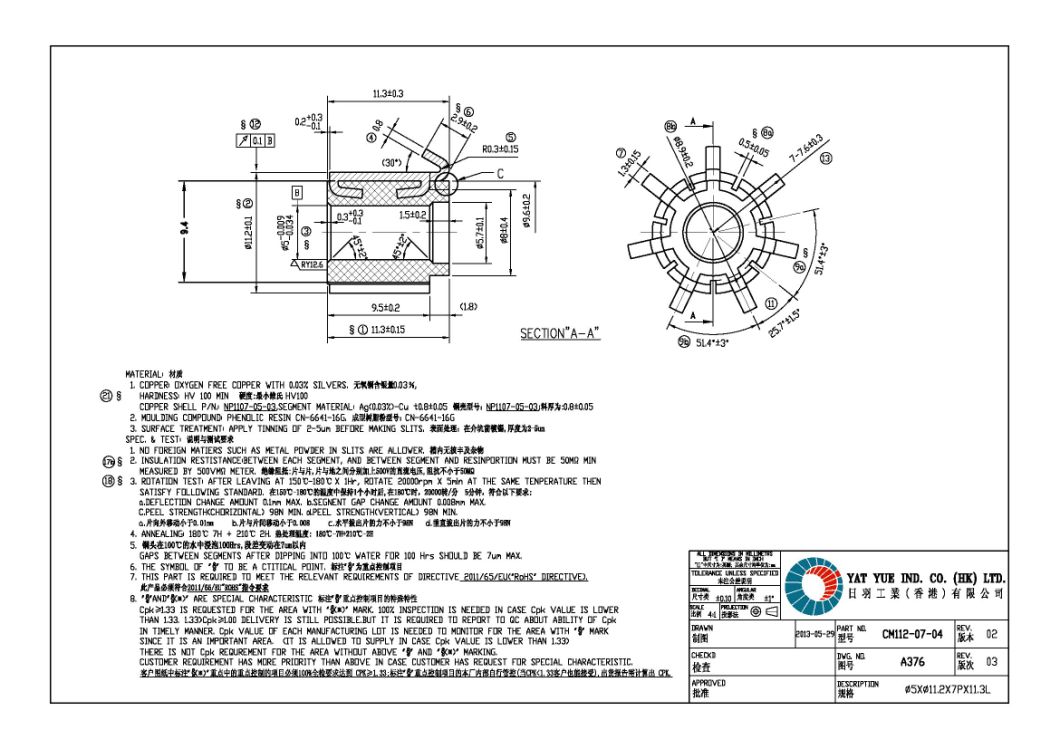 Fast Delivery 7p Commutator for Car Motors