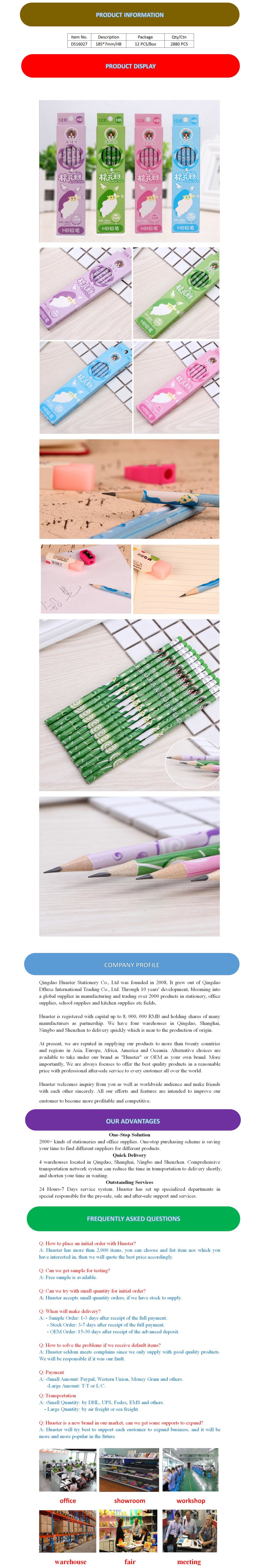 Hot Sale 12 PCS Set Hb Cartoon Pencil in Box