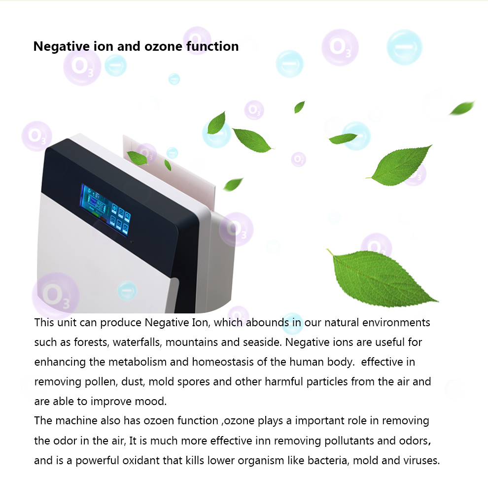 Remote Control Air Purifier 8138 with Ionizer and HEPA Air Cleaner