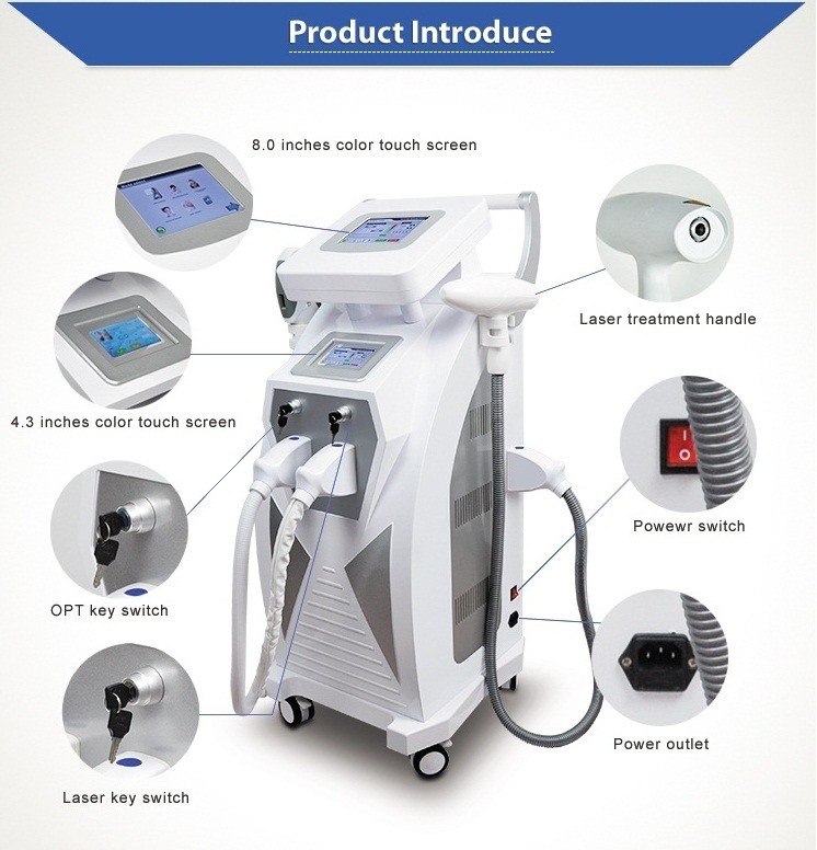 Multifunction Opt Elight Shr IPL Super Hair Removal Q Switch ND YAG Laser Tattoo Removal RF Skin Rejuvenation Machine