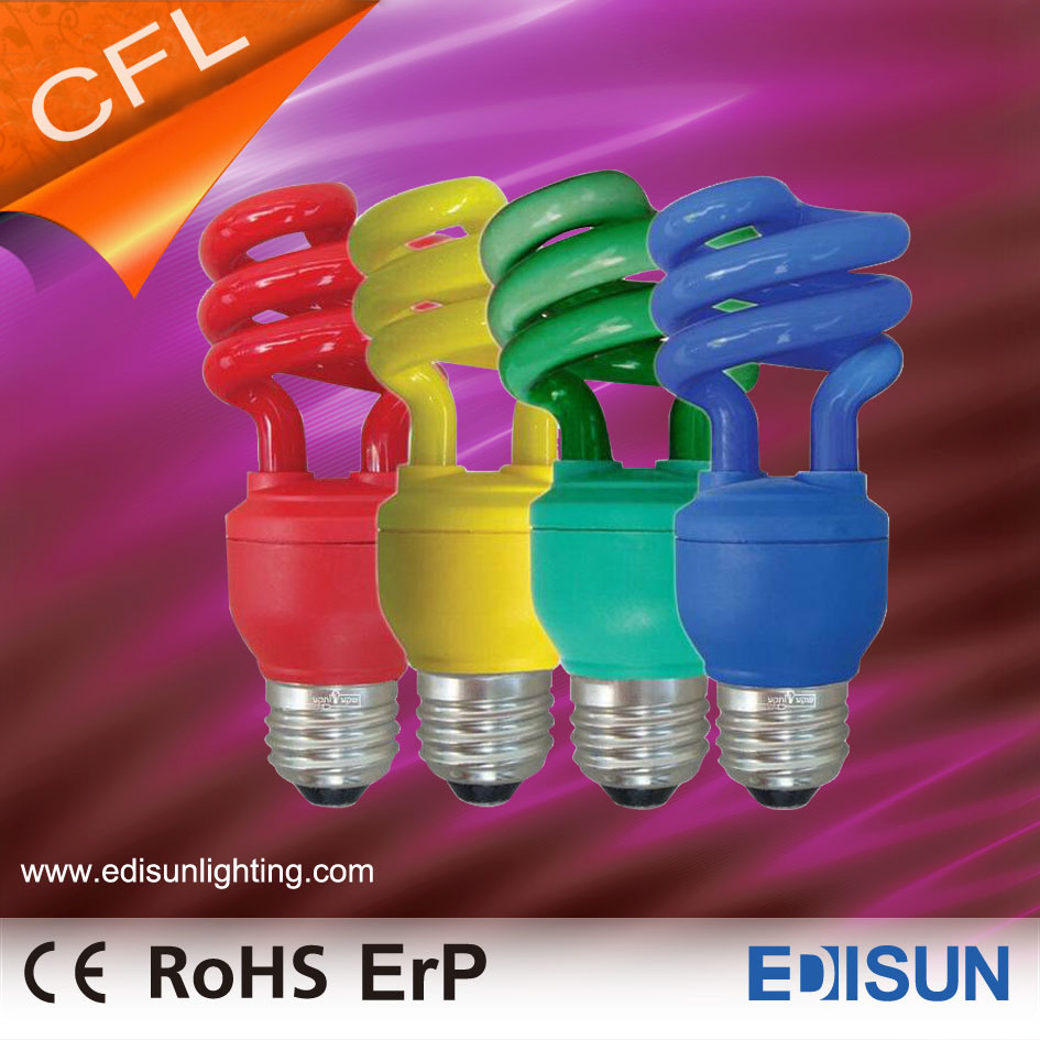 Colorful CFL Lamp T3 Half Spiral 20W 26W E27 Energy Saving Lamps