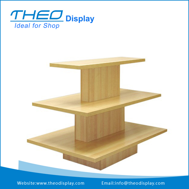 Rectangle Wooden Table Display Rack for Super Market and Shopping Mall
