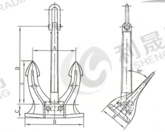 M Type Spek Barge Anchor for Ship