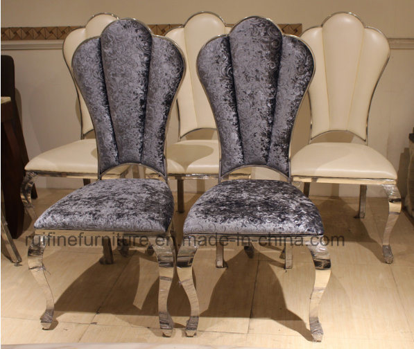 Elegant Modern Stainless Steel Flower Shape Back Dining Chair