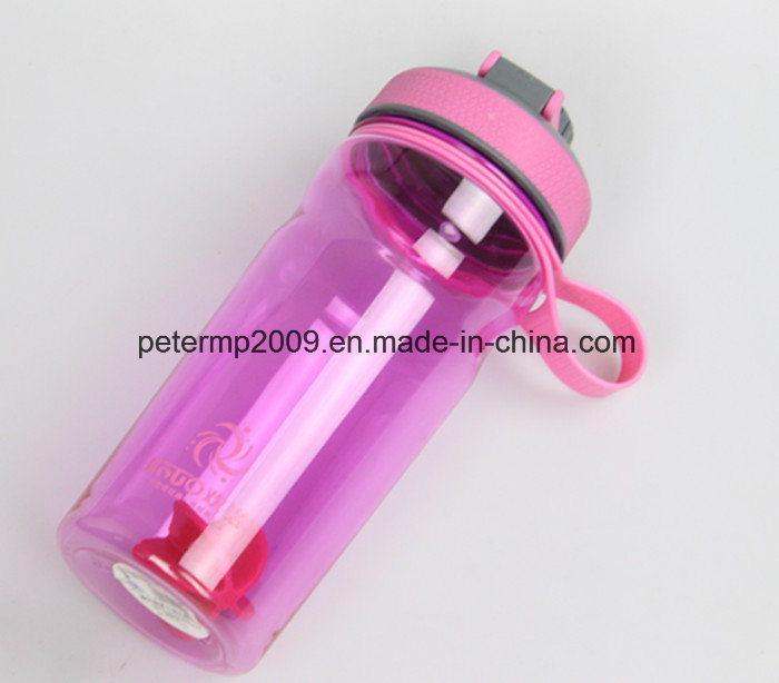 700ml/24oz BPA Free Tritan Sport Protein Shaker Water Bottle with Stainless Steel Mixer and Plastic Ball