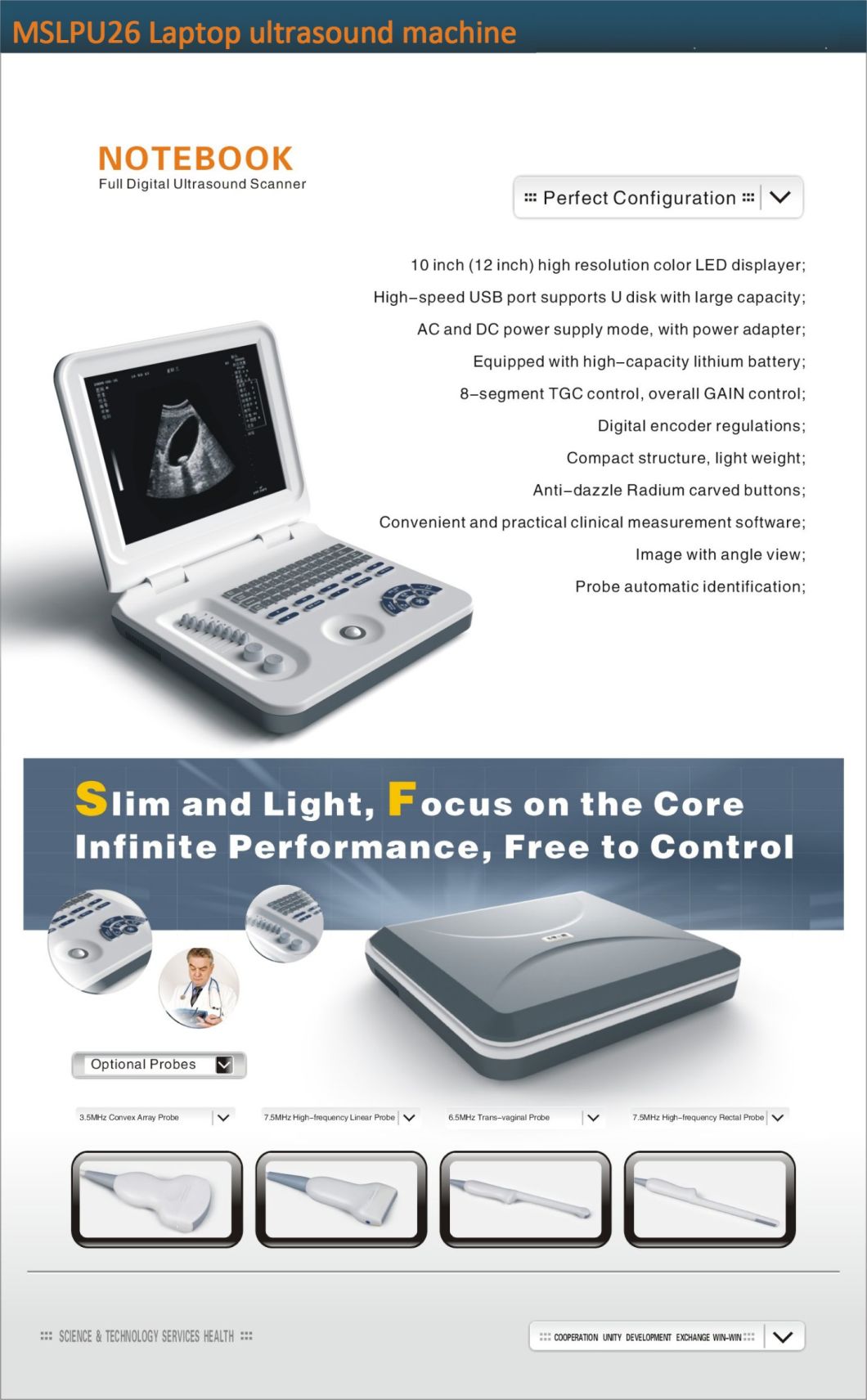 Cheapest Digital Diagnosis Medical Ultrasound Equipment Mslpu26