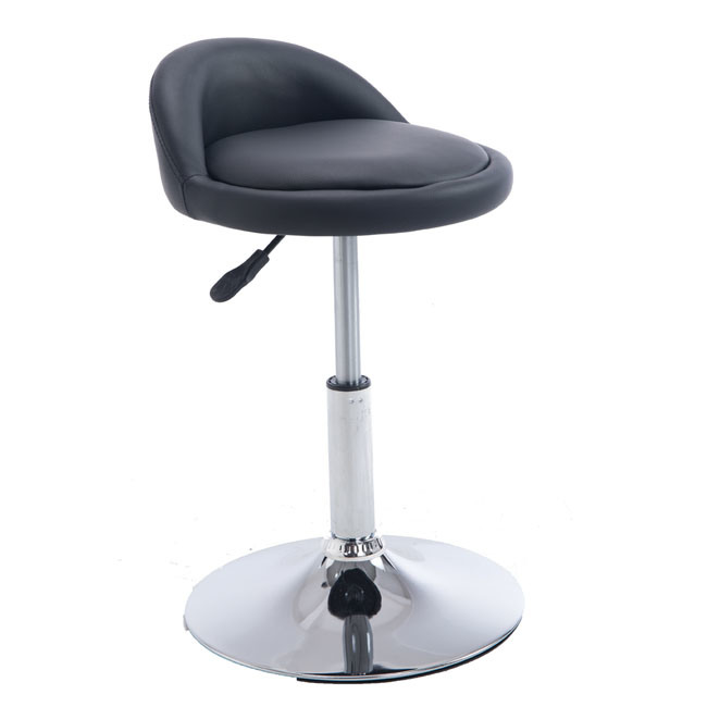 Round Seat Stainless Steel Fashion Adjustable PU Leather Bar Stools Wholesale Adult High Chair