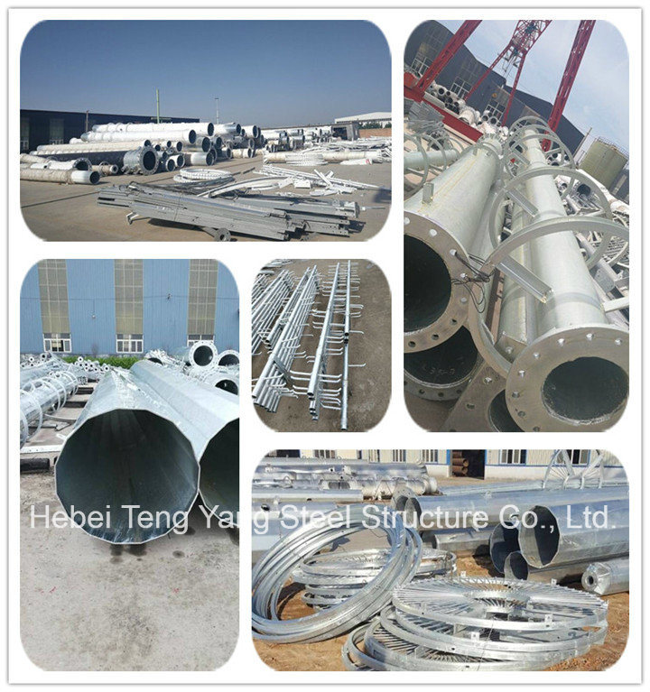 Hebei Tengyang Galvanized TV Single Pipe Steel Monopole Monitoring Tower