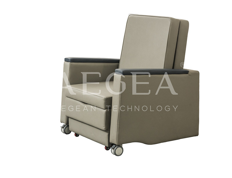 AG-AC012 PU Cover Ward Room Accompany Sofa Hospital Recliner Chair Bed