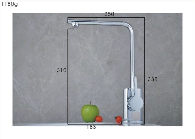 Single Handle Kitchen Water Mixer Brass Sink Tap Faucet (QH0718-1)