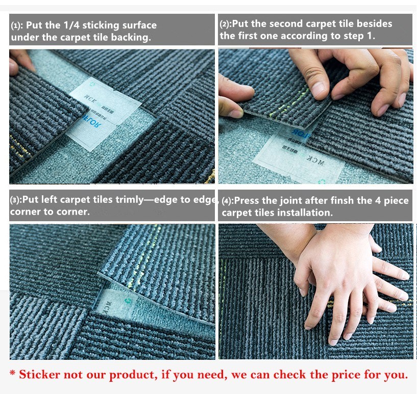 Gradual Change Anti-Slip Tile PVC Carpet for Hotel/Bank/Store/Supermarket Comercial Use