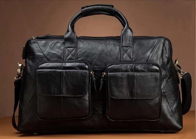 Genuine Leather Fashion Split Joint Travelling Bag for Travel