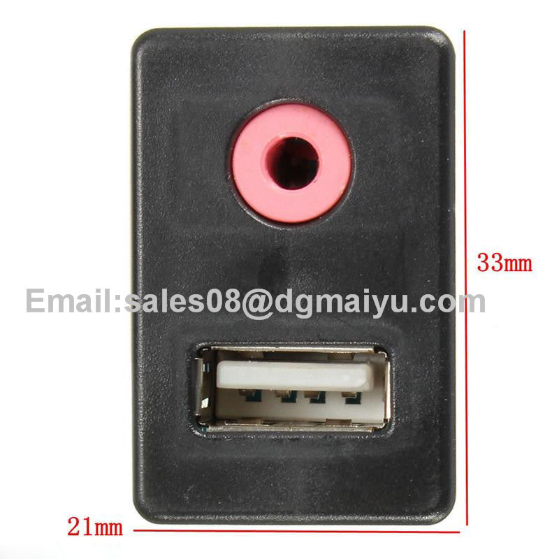 Car Dash Flush Mount 3.5mm Aux & USB Male 3 RCA Extension Cable Lead Socket 1.5m