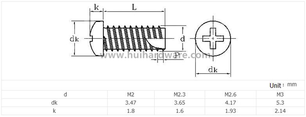 High Quality Cross Recessed Pan Head Self Tapping Screws Manufacturer