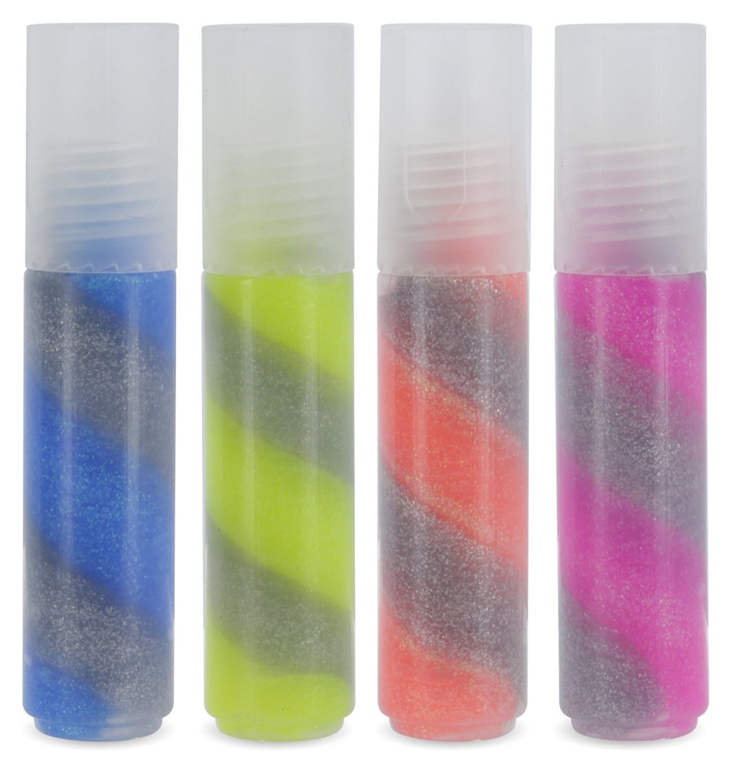 Assorted Sparkle Bright Neon Colored Washable Non Toxic Liquid Glitter Glue for Arts Crafts, School Projects