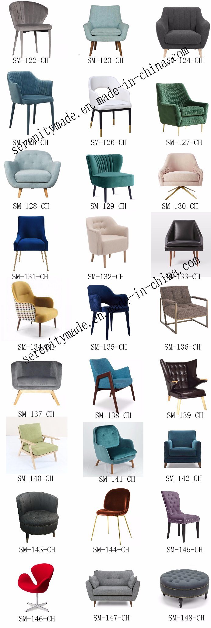 Oriental White Linen Fabric Custom Made Pipping Single Sofa Chair