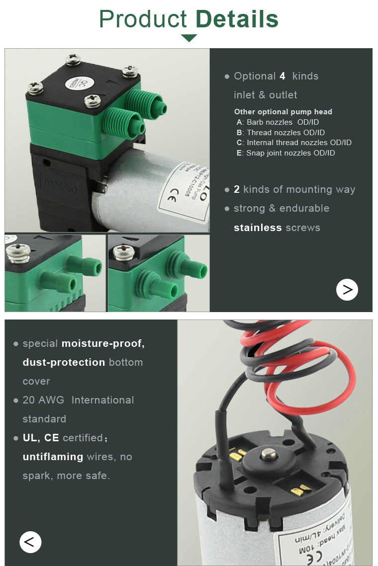 DC 6V 12V 24V Diaphragm Mini Air Pump