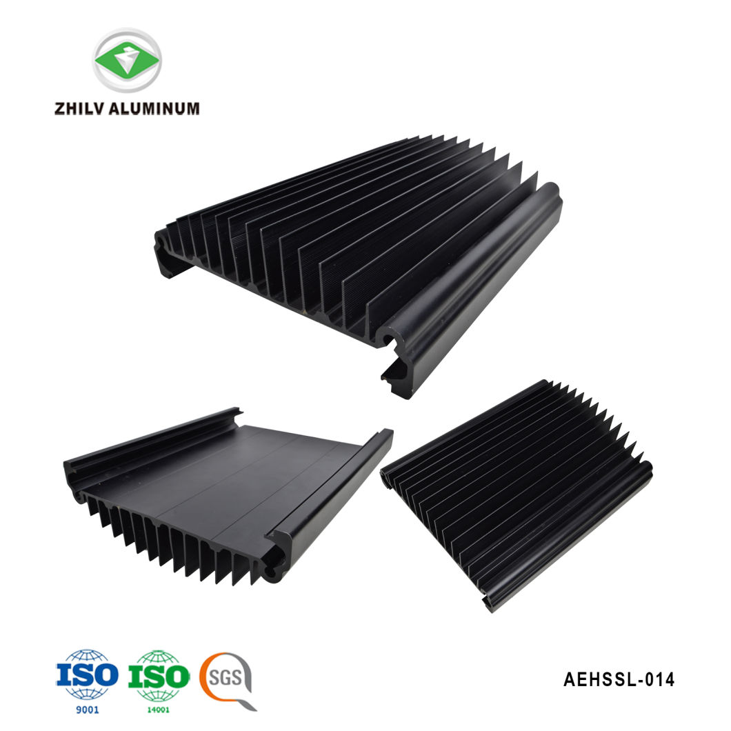 ISO Black Anodized LED Aluminum Extrusion for Street Lighting