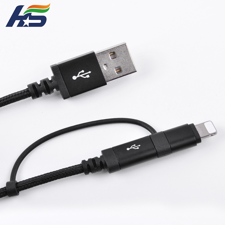 OEM Order Wholesale USB 3.1 Nylon Metal Head Mini Charging USB Data Cable with Mfi Certification