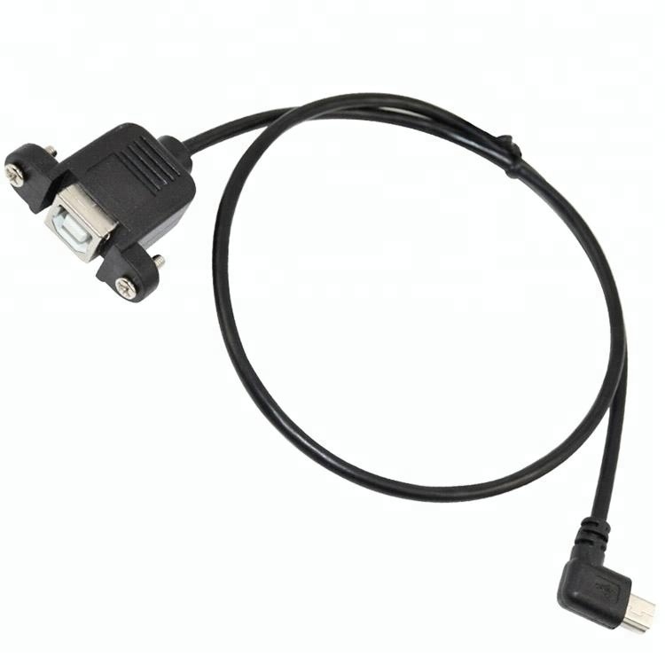 USB a Female Panel Mount to Mini B Male Data Charging Cable