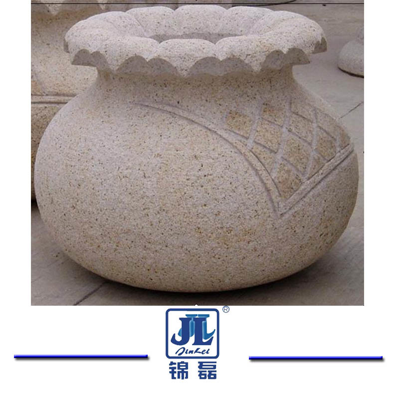 Natural Granite Stone Flowers/Plant Pot for Garden or Home Decoration
