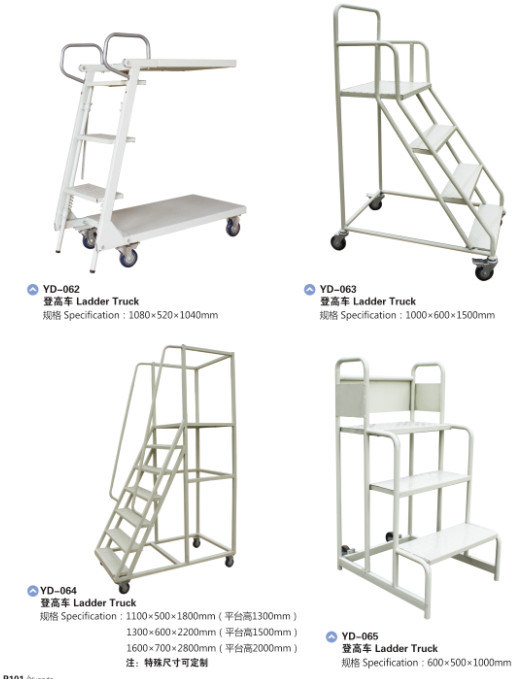 Storage Ladder Truck Warehouse Heavy Duty Ladder Trolley