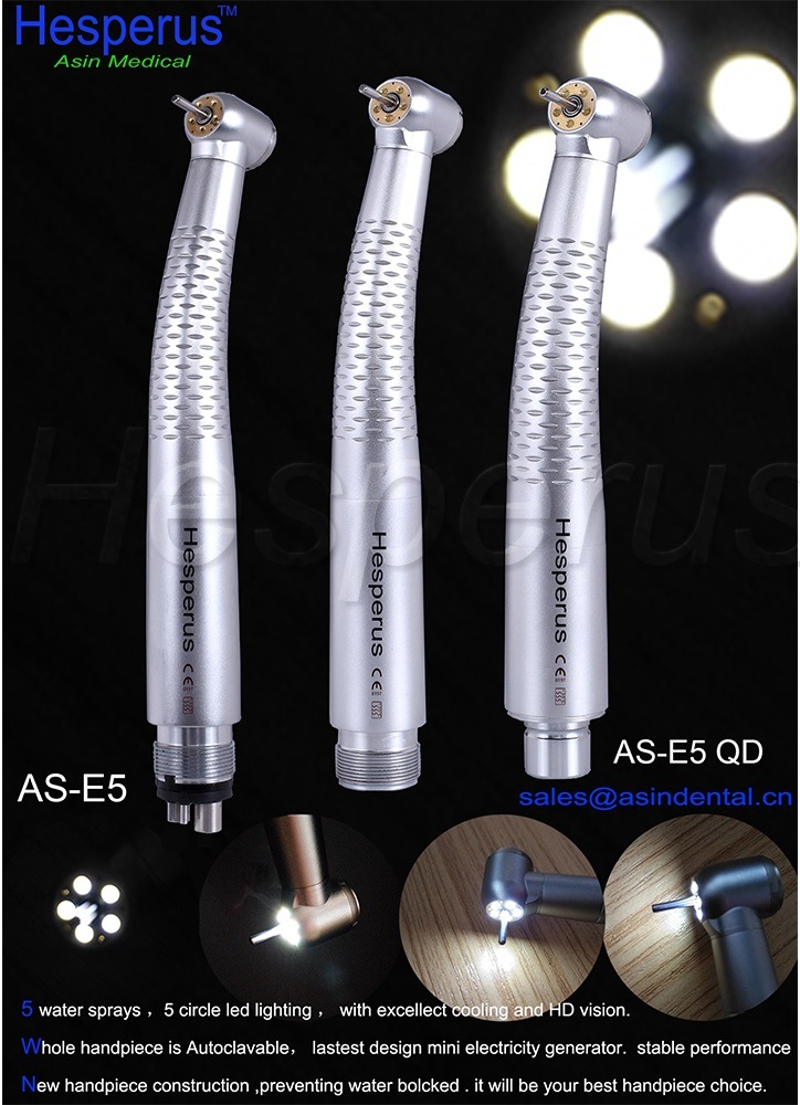 Hesperus 5 LEDs and 5 Sprays LED Generator Air Turbine High Speed Dental Handpiece