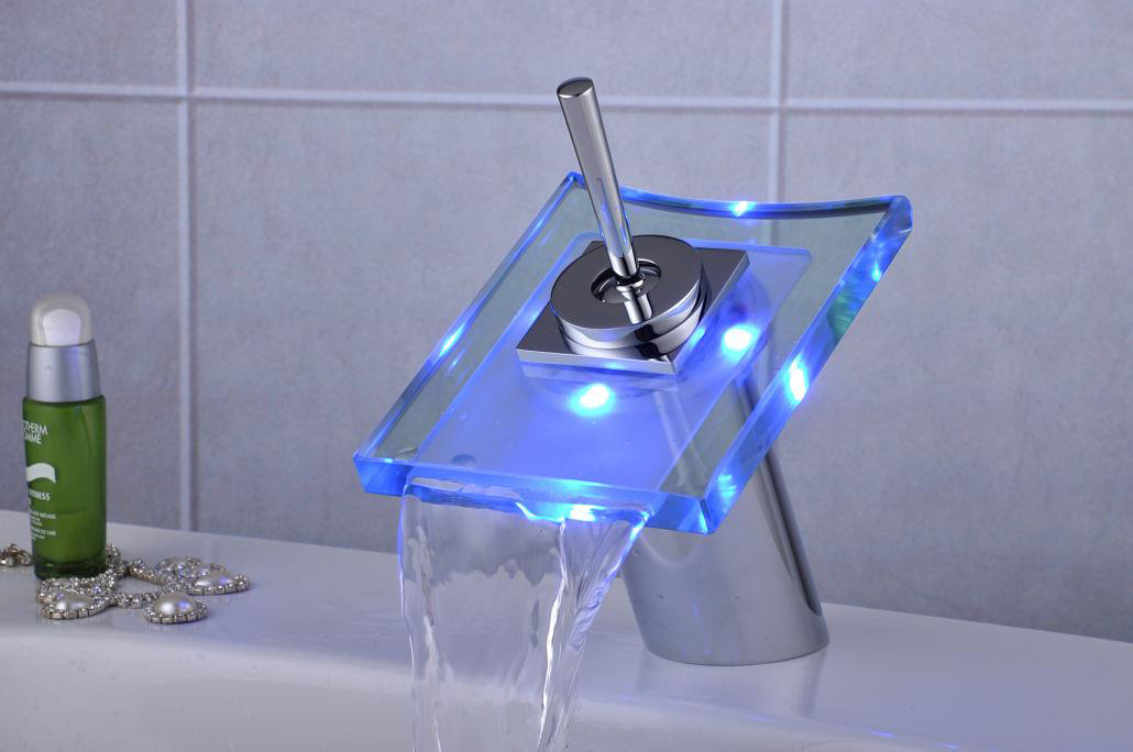 Glass Waterfall Bathroom Faucet (801F)