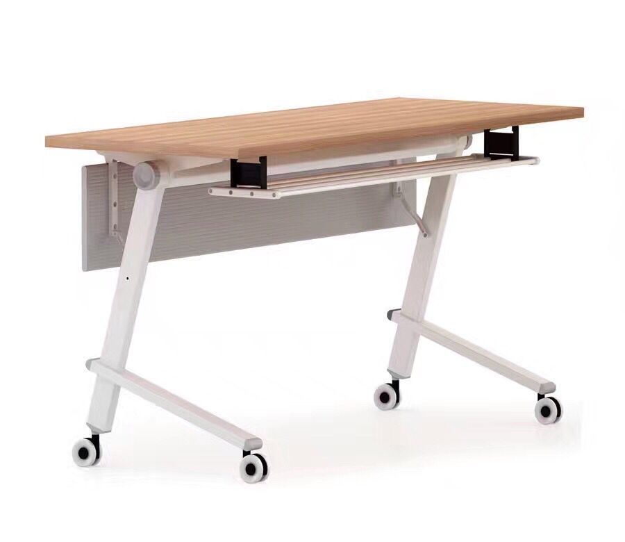 Four Casters Folding Wooden Office Meeting Table