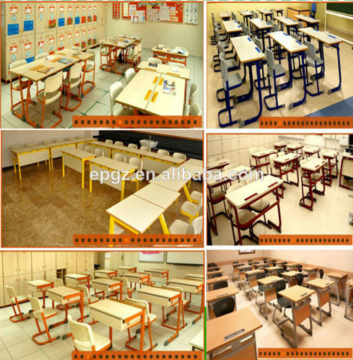 Children Wooden Furniture School Table and Plastic Chairs