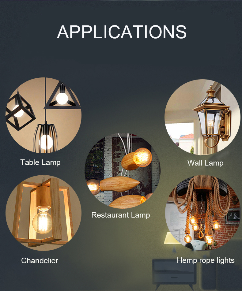 Vintage Edison LED Filament Bulb 8W Golden A160 E40 LED Light 220V 240V Energy Saving Lamp