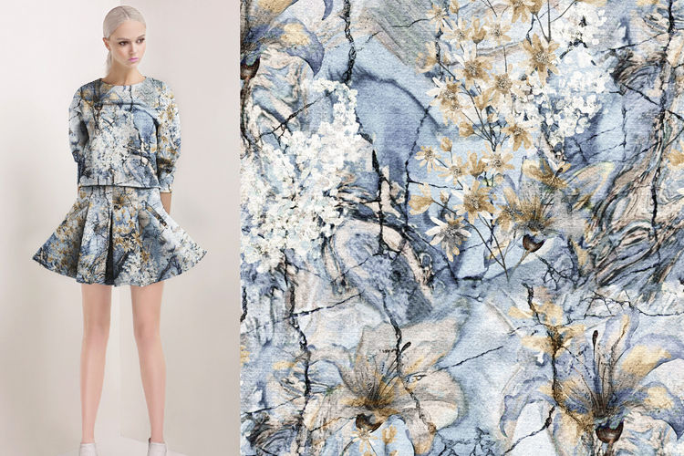 Digital Printed Elastic Satin Fabric Digital Printed Elastic Satin Fabric