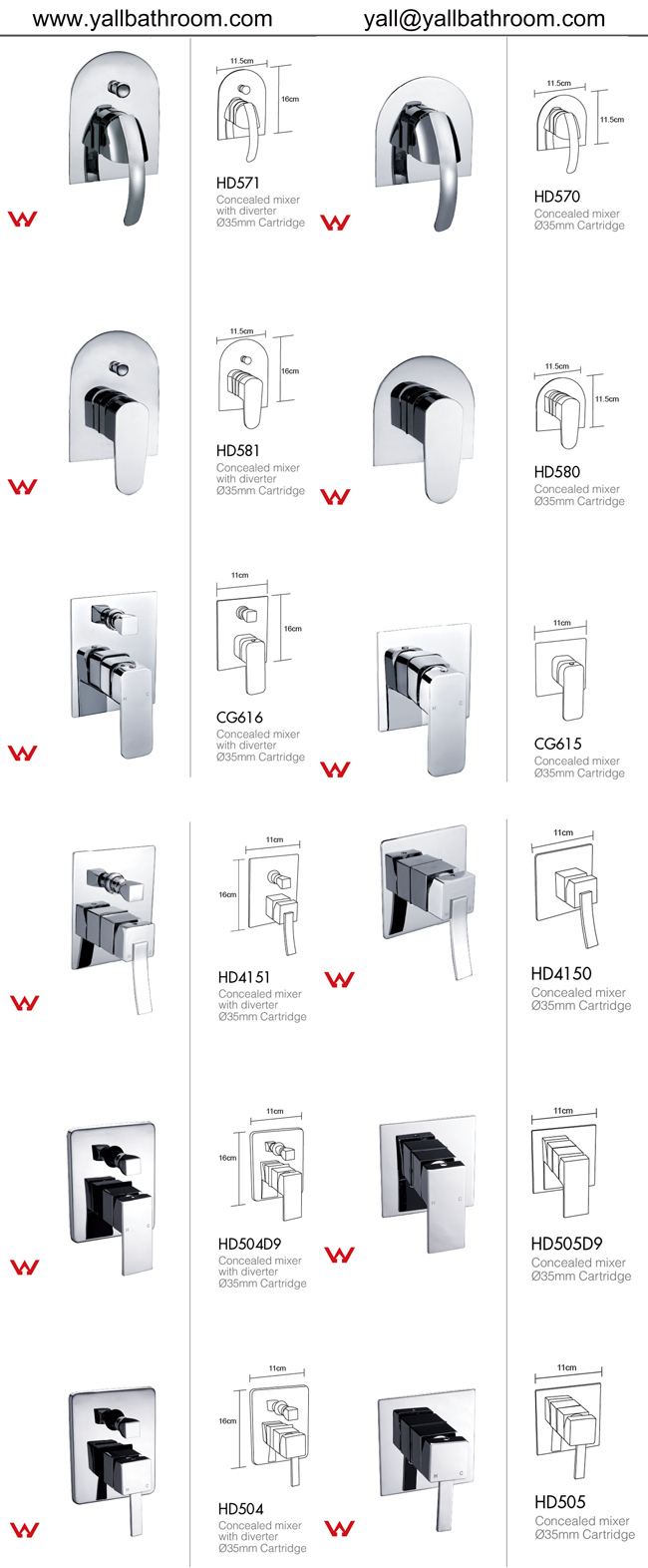 HD580 Australian Standard Watermark Concealed Brass Shower Bath MixerÂ 