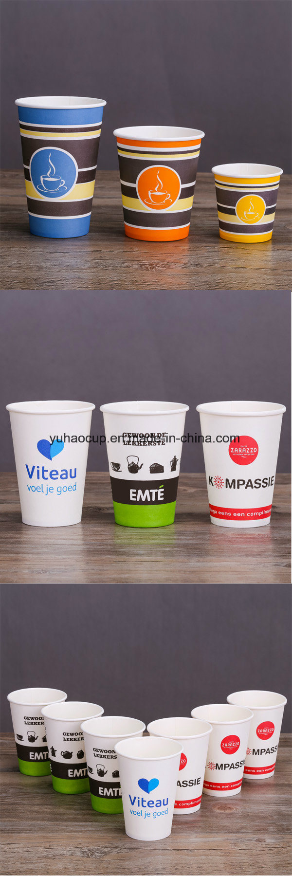 Single Wall PE Hot Paper Cup for Tea