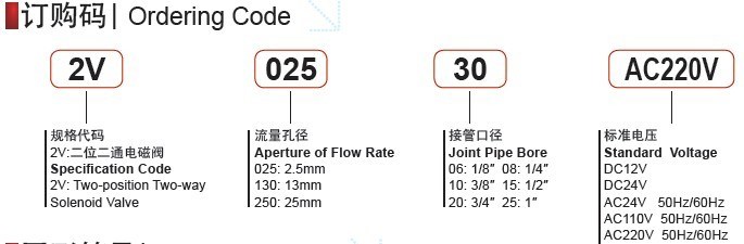 2V025-06 Brass Solenoid Valve DC24V AC220V