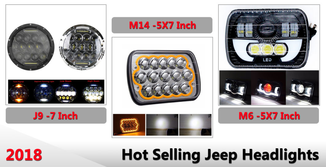 Super Bright LED Auto 7inch Head Lamp Angel Eyes DRL 4X4 Jeep Truck Car Offroad 5X7 LED Headlight