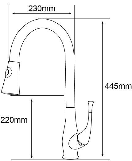 Chrome and Black Brass Single Handle Kitchen Faucet (AF1873-5)